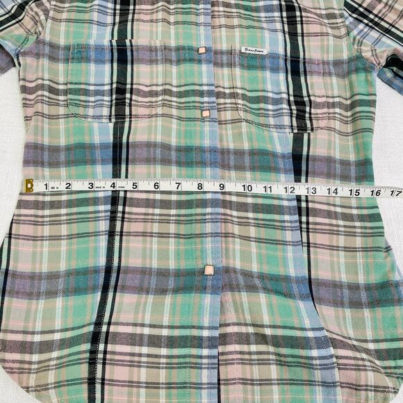 Vintage Guess Plaid Western Shirt Medium Womens Guess Snaps Button Down Shirt M - Picture 15 of 16